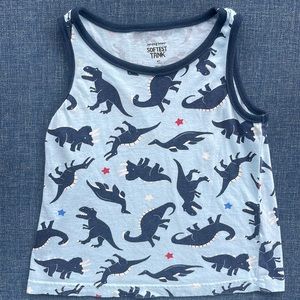Boys size 4t dinosaur tank top red, white and blue- 4th of July!